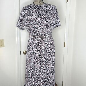 Breli Originals Vintage 80's Day Dress Elegant Black/Red/ White Midi Dress 10